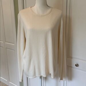 Basic Editions Women's Cream Crewneck Sweater